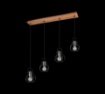 Immagine di Sospensione Industrial Finitura Anticata 4xE27 Madras Argento Trio Lighting