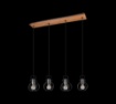 Immagine di Sospensione Industrial Finitura Anticata 4xE27 Madras Argento Trio Lighting