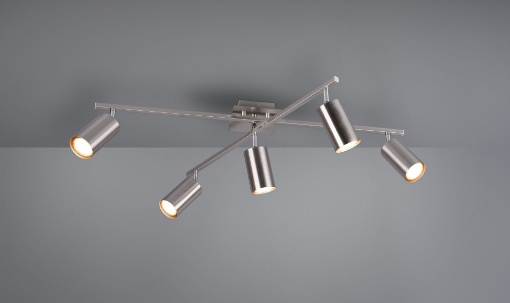 Immagine di Plafoniera 5 Faretti Orientabili Marley Nichel Trio Lighting