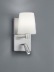 Immagine di Applique Moderna Paralume Bianco e Spot Led Marriot Nichel Trio Lighting