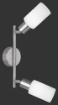 Immagine di Lampada Nichel 2 Spot Orientabili con Paralume Vetro Mars Trio Lighting