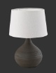 Immagine di Lumetto Ceramica Marrone e Paralume Cappuccino Martin Trio Lighting