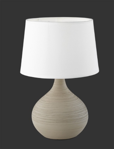 Immagine di Piccolo Lumetto Moderno Ceramica Cappuccino con Paralume Martin Trio Lighting