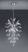 Immagine di Sospensione Fuochi d'Artificio 7xE14 Minsk Cromo con Gocce Cristallo Trio Lighting