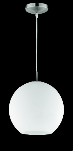 Immagine di Sospensione Moderna Moon Boccia Vetro Bianco Ø30 cm Trio Lighting