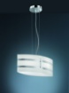 Immagine di Sospensione Moderna Vetro Decori Foglia Argento Nikosia Trio Lighting