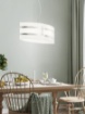 Immagine di Sospensione Moderna Vetro Decori Foglia Argento Nikosia Trio Lighting