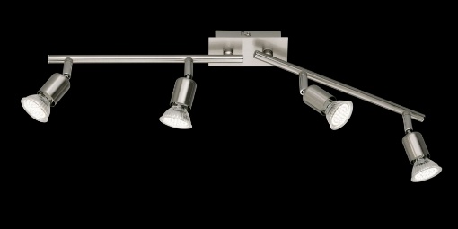 Immagine di Lampada Soffitto 4 Faretti Spot GU10 Nimes Nichel Trio Lighting