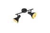 Immagine di Lampada da Soffitto 2 Faretti Spot E14 Nina Nero e Oro Trio Lighting