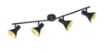 Immagine di Plafoniera 4 Faretti Spot E14 Orientabili Nina Nero e Oro Trio Lighting