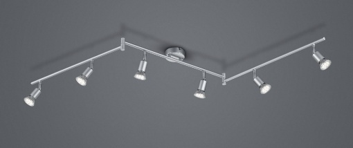 Immagine di Lampada da Soffitto 6 Faretti Spot GU10 Orientabili Paris Nichel Trio Lighting