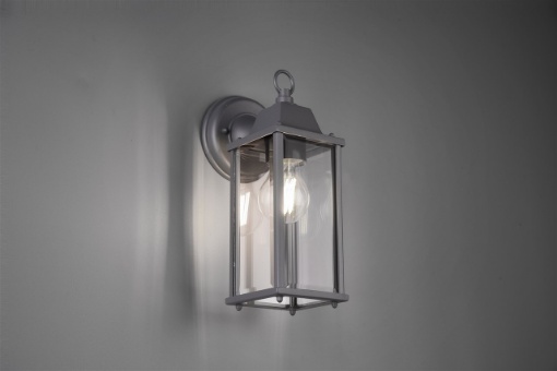 Immagine di Applique Lanterna Antracite e Paralume Vetro Olona Trio Lighting