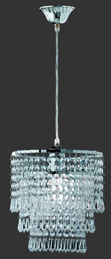 Immagine di Sospensione Cromo Orient 1xE27 Pendenti Decorativi Ø25 cm Trio Lighting