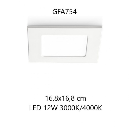 Immagine di Faretto Quadrato Incasso Maia 16,8 cm Led 12w GFA754 Gea Led