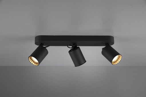 Immagine di Lampada da Soffitto 3 Faretti Spot GU10 Orientabili Pago Nero Trio Lighting