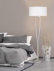 Immagine di Piantana Moderna Paris II Nichel con Paralume Bianco Trio Lighting