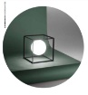 Immagine di Lumetto Decorativo Scatola Metallo Nero e Sfera Vetro Cube Perenz 6692 N