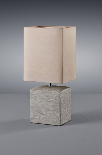 Immagine di Lumetto Ping Base Cubo Ceramica Marrone con Paralume Squadrato Trio Lighting