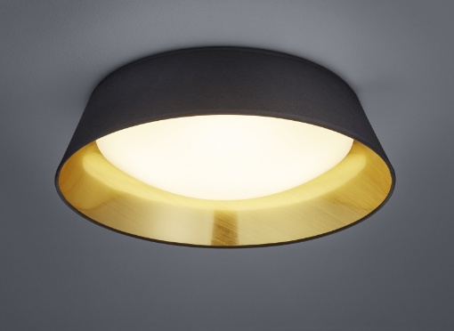 Immagine di Plafoniera Led Paralume Nero e Oro Ponts Ø45 cm Trio Lighting