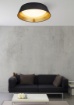 Immagine di Plafoniera Led Paralume Nero e Oro Ponts Ø45 cm Trio Lighting