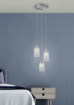 Immagine di Sospensione Rotonda Cromo Posh 3 Pendenti con Decori Vetro Ø30 cm Trio Lighting