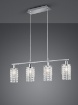 Immagine di Sospensione Bilanciere Posh Cromo 4 Paralumi Pendenti Vetro Trio Lighting