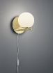 Immagine di Applique Sfera Vetro Bianco Ottone 1xE14 Pure Trio Lighting