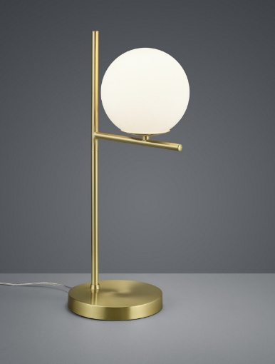 Immagine di Lumetto Decorativo Struttura Ottone e Sfera Vetro Bianco 1xE14 Pure Trio Lighting