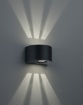 Immagine di Applique Stondata Doppia Luce Led Rosario Nero IP44 Trio Lighting