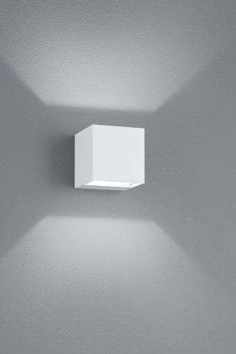 Immagine di Applique per Esterno Cubo Doppia Emissione Led Adaja Bianco IP54 Trio Lighting