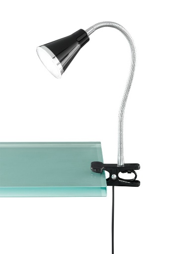 Immagine di Lampada Nera Led Con Pinza e Braccio Orientabile Arras Trio Lighting