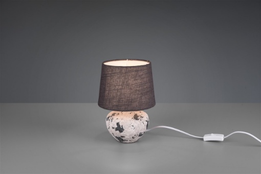 Immagine di Lumetto Moderno Ceramica Bianca e Grigia Bay Ø18 cm Trio Lighting