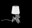 Immagine di Lampada Da Tavolo Bello Argento Paralume Bianco L17 cm Trio Lighting