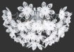 Immagine di Plafoniera Blowball 3 Luci Cromo Fiori Bianchi Ø55 cm Trio Lighting