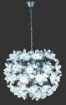 Immagine di Sospensione Blowball 5 Luci Cromo Fiori Bianchi Ø50 cm Trio Lighting