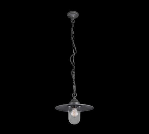 Picture of Sospensione Lanterna Brenta Antracite Paralume Vetro IP44 Trio Lighting