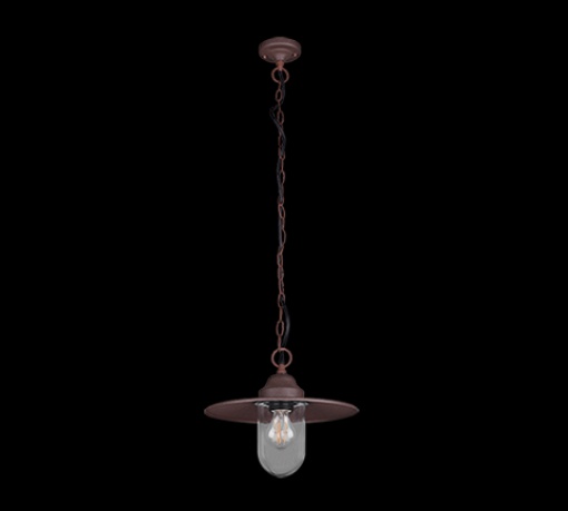 Immagine di Sospensione Lanterna Vintage Brenta Ruggine Paralume Vetro IP44 Trio Lighting