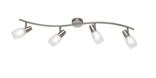 Immagine di Faretto Colmar Nichel 4 Spot Led Vetro Satinato L79 cm Trio Lighting