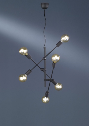 Immagine di Sospensione Vintage 6 Luci Orientabili Cross Nero Opaco Trio Lighting