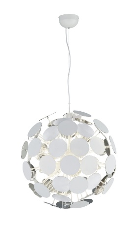 Immagine di Sospensione Discalgo 6xE14 Bianco con Tondi Decorativi Ø54 cm  Trio Lighting