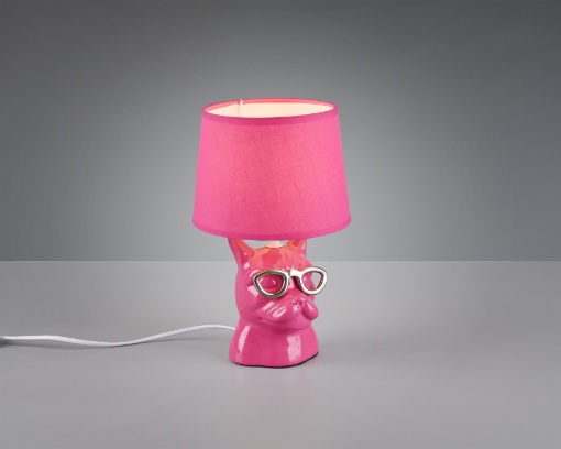 Picture of Simpatico Lumetto per Comodino Dosy Ceramica Rosa Forma di Cane Trio Lighting