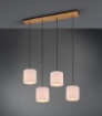 Immagine di Sospensione Nichel in Linea Elmau 4 Paralumi Sabbia Trio Lighting