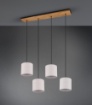 Immagine di Sospensione Nichel in Linea Elmau 4 Paralumi Sabbia Trio Lighting