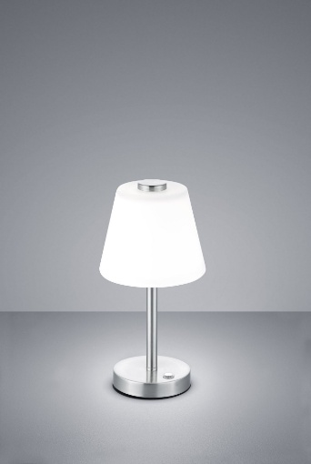 Immagine di Lumetto Led Touch Emerald Nichel con Vetro Bianco Ø15 cm Trio Lighting