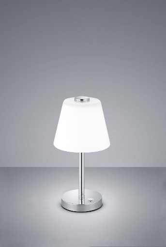 Immagine di Lampada Da Tavolo Led Touch Emerald Cromo E Vetro Bianco Ø15 cm Trio Lighting