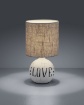 Immagine di Lampada Da Tavolo Esna Ceramica "LOVE" E Paralume Cappuccino Ø16 cm Trio Lighting