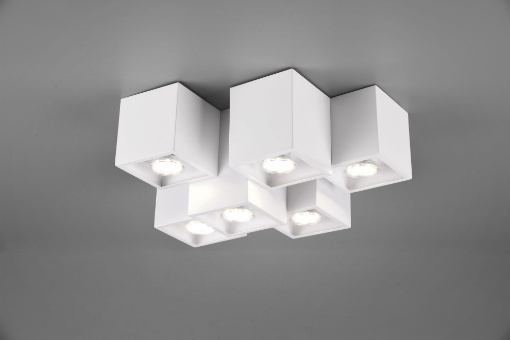 Immagine di Plafoniera 6 Cubi GU10 Fernando Bianco Opaco Trio Lighting