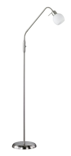 Immagine di Piantana Nichel Freddy Spot Led Vetro Opalino H150 cm Trio Lighting