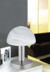 Immagine di Lumetto Led Touch On/Off Fynn II Nichel Paralume Vetro Bianco Trio Lighting