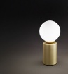 Immagine di Lumetto Cilindro Oro Paralume Sfera Vetro Bianco Birillo Perenz 6762 OR